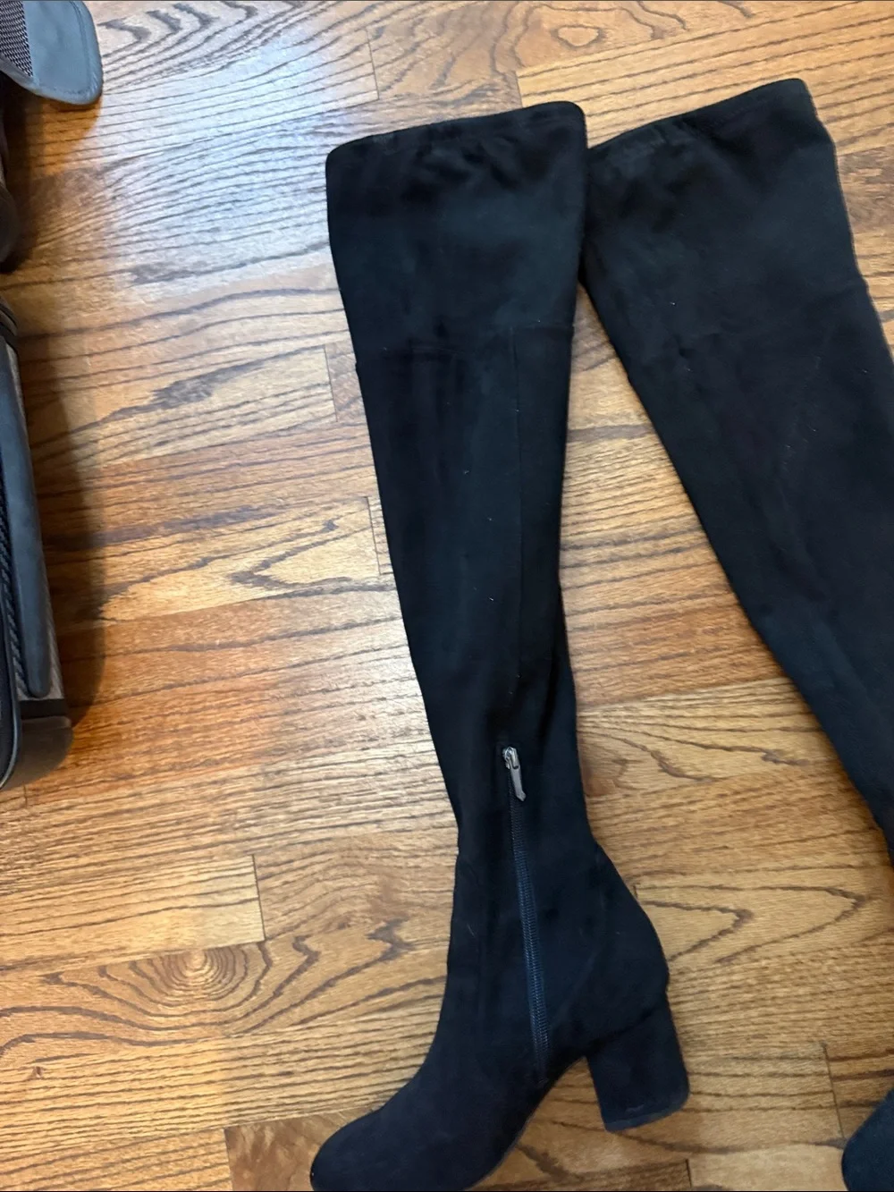 Sam Edelman Black Over-the-Knee Block Heel Boots